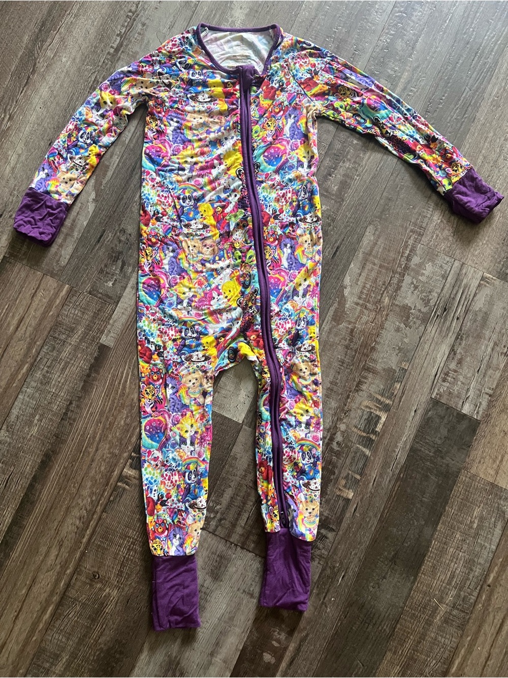 Lisa Frank inspired bamboo zippy (2T)